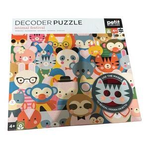 Petit Collage Animal Festival Decoder Puzzle 100 Pieces Ages 4+